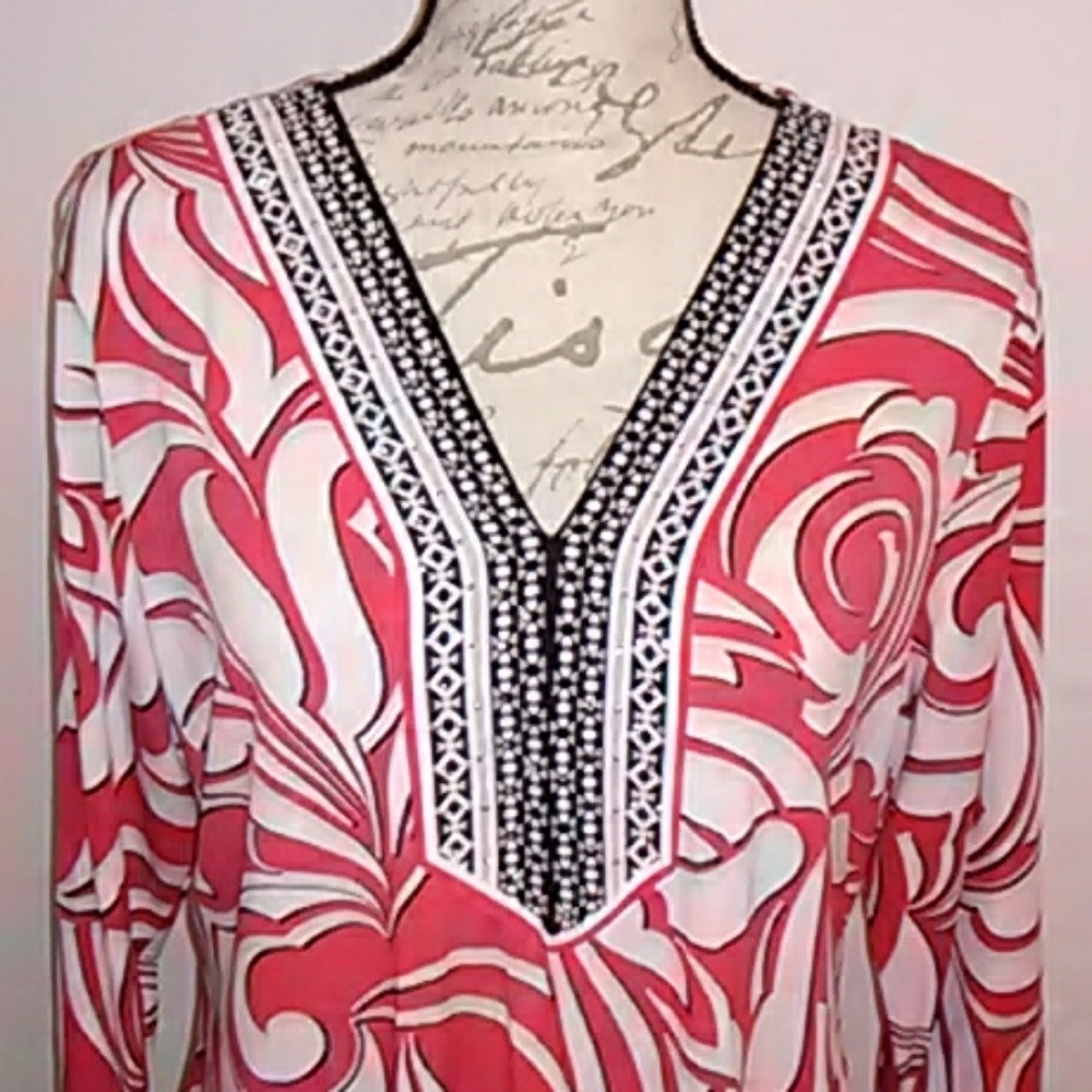 JM Collection rose color flowy blouse - Picture 2 of 5